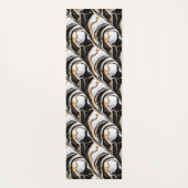 白黒モダンフローラエレガント ヨガマット (裏面)