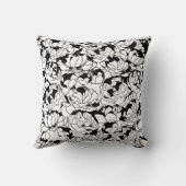白黒モダンフローラガーリーモノグラム クッション (裏面)