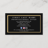 白黒モダンフローラストライプの 名刺 (裏面)