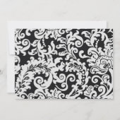白黒モダンフローラダマスクウェディングRSVP 招待状 (裏面)