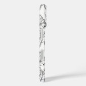 白黒モダンフローラモノグラムの Case-Mate iPhoneケース (裏面 / 右)