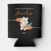 白黒モダンフローラ感動的 缶クーラー (正面)