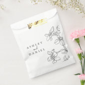 白黒モダンフローラ結婚 フェイバーバッグ (封をした状態)