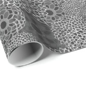 白黒モダンフローラ ラッピングペーパー (ロールコーナー)