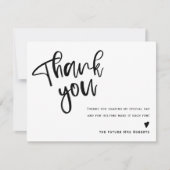 白黒モダンブライダルシャワーありがとう サンキューカード (正面)