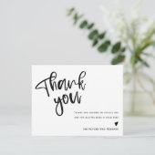 白黒モダンブライダルシャワーありがとう サンキューカード (スタンド正面)