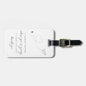 白黒モダンブライダルシャワーの好意 ラゲッジタグ (正面横)