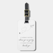 白黒モダンブライダルシャワーの好意 ラゲッジタグ (正面縦)