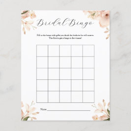 白黒モダンブライダルシャワービンゴゲーム チラシ