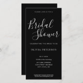 白黒モダンブライダルシャワー招待 (正面/裏面)