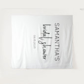 白黒モダンブライダルシャワー背景 タペストリー (正面(横))