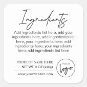 白黒モダンブランドロゴ製品素材 スクエアシール (正面)