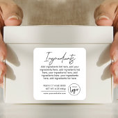 白黒モダンブランドロゴ製品素材 スクエアシール