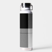 白黒モダンプレイドイニシャルシ名門私立校風のック ウォーターボトル (背面)