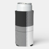 白黒モダンプレイドイニシャルシ名門私立校風のック スリム缶クーラー (Seltzer裏面)