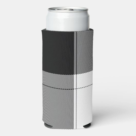 白黒モダンプレイドイニシャルシ名門私立校風のック スリム缶クーラー (Seltzer裏面)