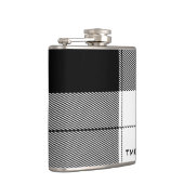 白黒モダンプレイドイニシャルシ名門私立校風のック フラスク (右)