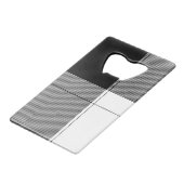 白黒モダンプレイドイニシャルハンサムシック クレジットカード栓抜き (裏面アングル)