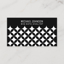 白黒モダンプロフェッショナルビッグデータアナリスト 名刺