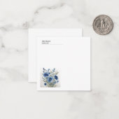 白黒モダンプロフェッショナル水彩花 ノートカード (正面/裏面インサイチュ)