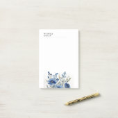 白黒モダンプロフェッショナル水彩花 ポストイット (デスク上)