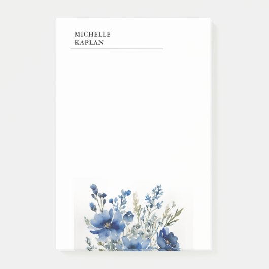 白黒モダンプロフェッショナル水彩花 ポストイット (正面)