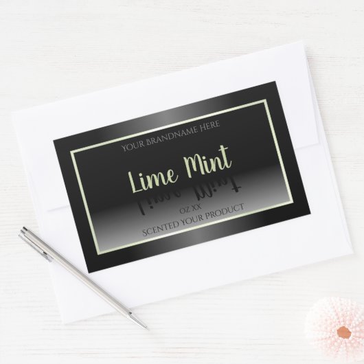 白黒モダンプロフェッショナル製品ラベル 長方形シール (封筒)