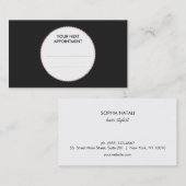 白黒モダンヘアサロンアポイントメントカード 予約カード (正面/裏面)