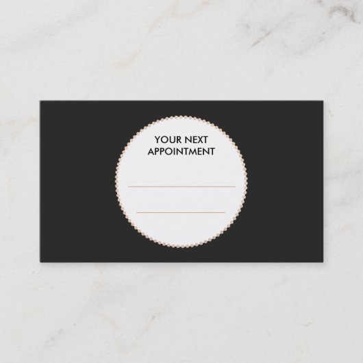 白黒モダンヘアサロンアポイントメントカード 予約カード (正面)