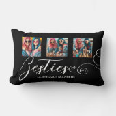 白黒モダンベスティー3フォトコラージュ ランバークッション (正面)