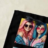 白黒モダンベスティー8フォトコラージュ ビーチタオル (インサイチュ)