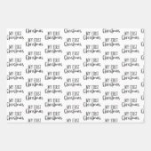 白黒モダンベビー初めてのクリスマスギフト ラッピングペーパーシート (正面3)