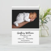 白黒モダンベビー誕生発表 案内状 (スタンド正面)