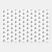 白黒モダンベージュノルディッククリスマスディアー ラッピングペーパーシート (正面2)