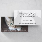 白黒モダンペットシッタードッグウォーカー写真 名刺