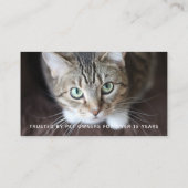 白黒モダンペットシッタードッグウォーカー写真 名刺 (裏面)