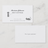 白黒モダンペットシッター名刺 名刺 (正面/裏面)
