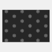 白黒モダンホリデークリスマススター ラッピングペーパーシート (正面2)