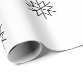 白黒モダンホリデークリスマススター ラッピングペーパー (ロールコーナー)