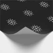 白黒モダンホリデークリスマススター ラッピングペーパー (角)