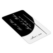 白黒モダンポッシュウェディング日付の保存 マグネット (右側)