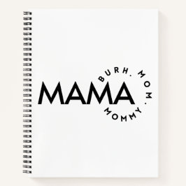 白黒モダンママMommy Bruh Notebook ノートブック