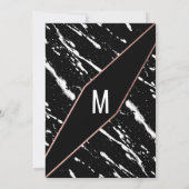 白黒モダンマーブルバラ金ゴールドシック夕べ 招待状 (裏面)