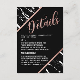 白黒モダンマーブルバラ金ゴールドシック詳細 エンクロージャーカード