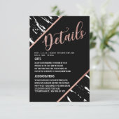 白黒モダンマーブルバラ金ゴールドシック詳細 エンクロージャーカード (スタンド正面)