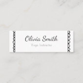 白黒モダンミニマリストのホタテの線 スキニー名刺 (正面)