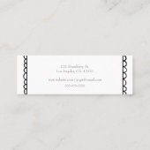 白黒モダンミニマリストのホタテの線 スキニー名刺 (裏面)