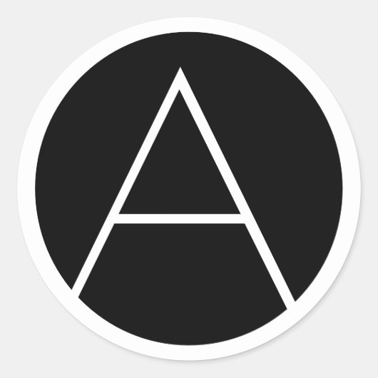 白黒モダンミニマリストのモノグラム文字 ラウンドシール (正面)