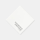 白黒モダンミニマリストカップル名 スタンダードカクテルナプキン (角)