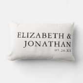 白黒モダンミニマリストカップル名 ランバークッション (正面)